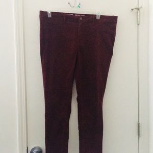 Maroon corduroy pants sway